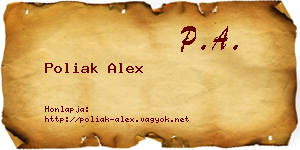 Poliak Alex névjegykártya
